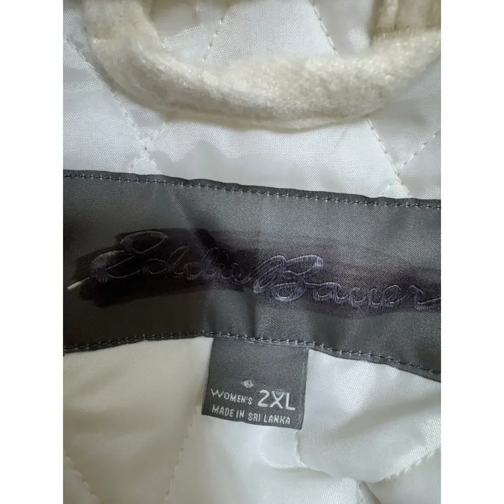 Eddie Bauer Women’s Peninsula Shacket Shirt Jacket Ivory Cream 2XL Minimalist